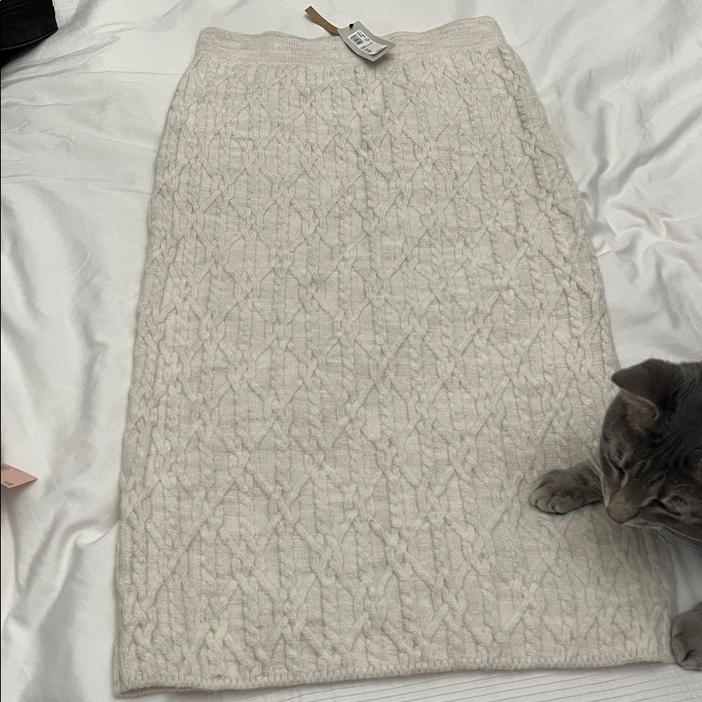 River Island Cream Midi Skirt